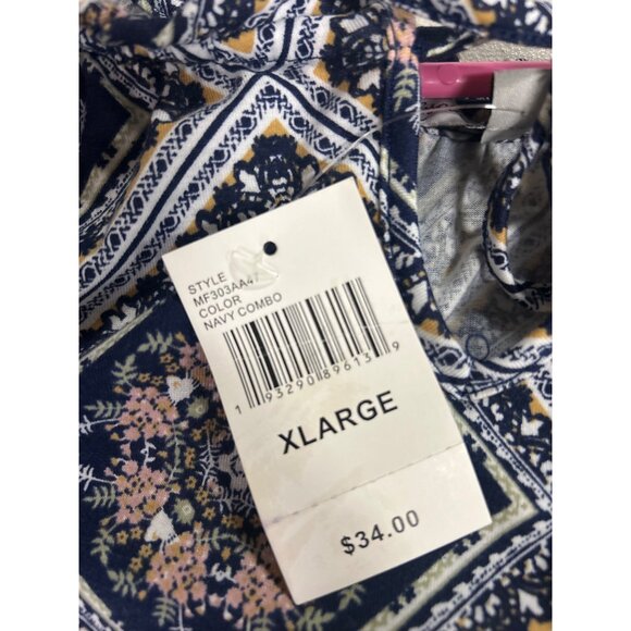 New With Tags Women's XL Absolutely Famous Print Peasant Top NWT - Picture 7 of 12